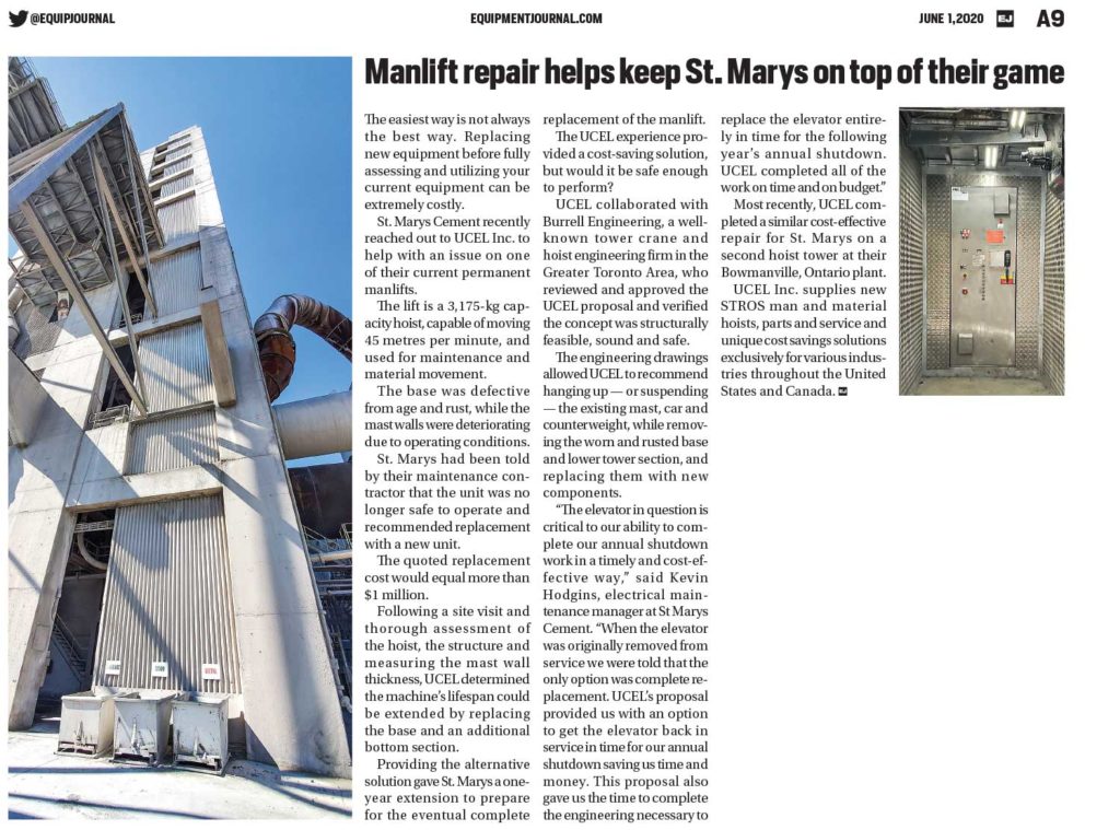 UCEL-St.Marys-Cement-EquipmentJournal.com-STORY-JUNE-1-2020-ISSUE