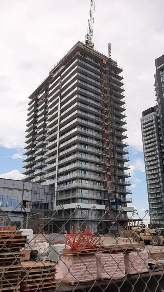 rack and pinion hoist at Erin Square condos