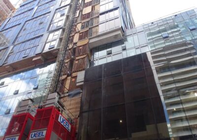 UCEL construction elevators docked at Nobu