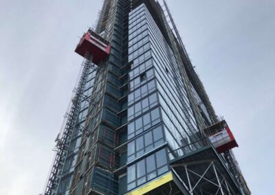 temporary construction elevators at Blue Slip in Brooklyn, NY