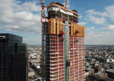 construction lifts at Blue Slip in Brooklyn, NY