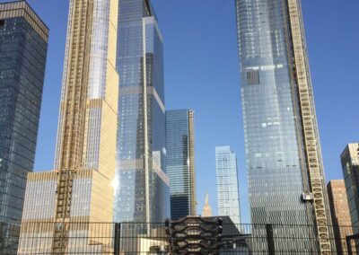 UCEL construction lifts on common towers on several buildings of Hudson Yards project