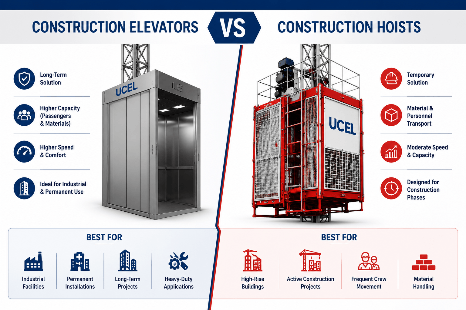 Construction Elevators vs. Construction Hoists